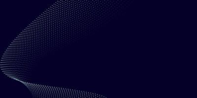 Dark Abstract Background with Soft Blue Dotted Wave Mesh Design vector