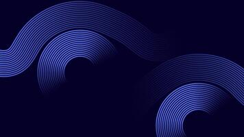 Dark Abstract Background with Curved Blue Gradient Line Waves vector