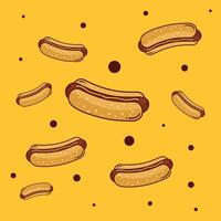 Abstract Hot dog background with dot vector