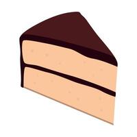 Illustration of a chocolate ice cream cake with chocolate frosting vector