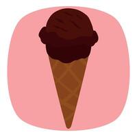 Illustration of a chocolate ice cream cone vector