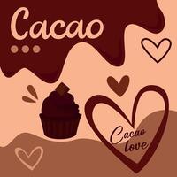 Cocoa and Cupcakes Social Media Post Design vector