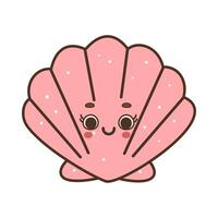 Cute seashell illustration isolated on white background vector