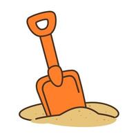 Sand shovel beach toy Illustration isolated on white background vector