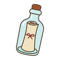 Message in a bottle beach illustration isolated on white background vector