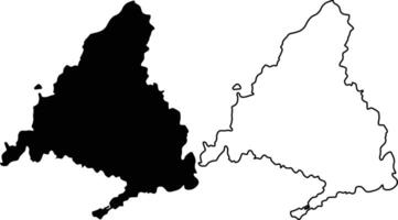 Community of Madrid Map Silhouette Outline and Flat Design vector