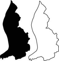 Map of Liechtenstein Silhouette Flat and Outline Design vector