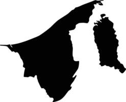 Map of Brunei Silhouette Flat Design vector