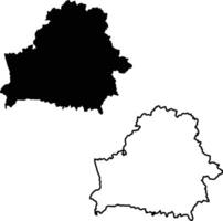 Map of Belarus Silhouette Flat and Outline Design vector