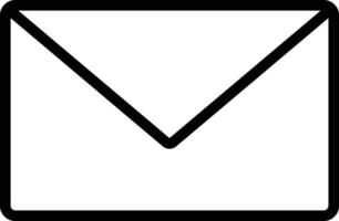 Mail communication icon showing a closed envelope for messages vector
