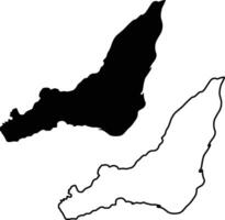 Island of Montreal Map Silhouette Flat Design and Outline Design vector