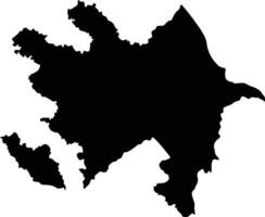 Map of Azerbaijan Silhouette Flat and Outline Design vector