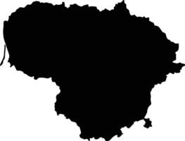 Map of Lithuania Silhouette Flat Design vector