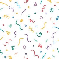 a colorful pattern with white background many different shapes and colors vector