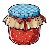 Cottagecore a jar with a red and blue polka dot pattern vector