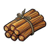 Cottagecore cinnamon white background sticks with a bow tied to them vector