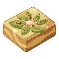 Cottagecore a square block with a leaf on it vector