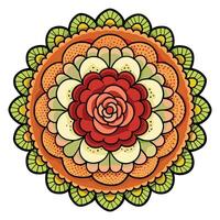 Cottagecore a flower in a circular design on a white background vector