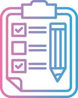A clipboard with a pencil and check list icon vector