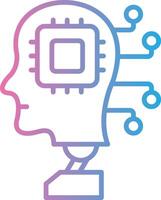 Artificial Intelligence Bold Outline Badge vector