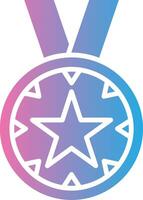 A medal with a star on it vector
