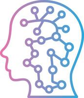A brain with connected dots on it vector