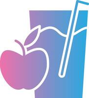 A glass of juice with an apple in it vector