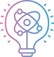 An image of an atom light bulb with a science symbol vector
