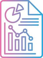 A document with a graph and pie chart icon vector