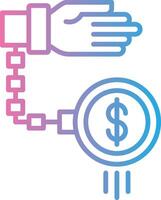 A hand holding a dollar sign and a chain vector