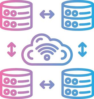 Cloud computing, data storage, and wireless network vector