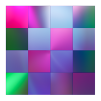 This top view showcases a vivid neon lighted disco floor featuring a dynamic pattern of colors, ideal for energetic dance events and festive gatherings theme. Isolated on transparent background. png