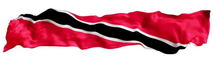 Stylized flag of Trinidad and Tabago on transparent background. Footer, header or divider. Cut out wide, panoramic element. Banner for patriotic themes or national event promotions. 3D. png