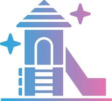 A colorful playground with a slide and a house vector