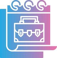 A calendar icon with a briefcase vector