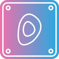 A pink and blue square icon with a circle vector