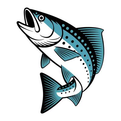 Swimming Salmon Artwork