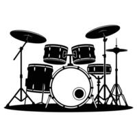 Dynamic Drum Kit, Rock and Roll Rhythm Silhouette vector