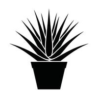 Aloe Elegance Sharp Silhouette in Pot vector
