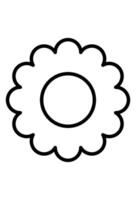 Basic floral shape, minimalist design, showing a central disc and petals vector