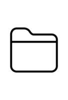 A black and white icon of a folder vector