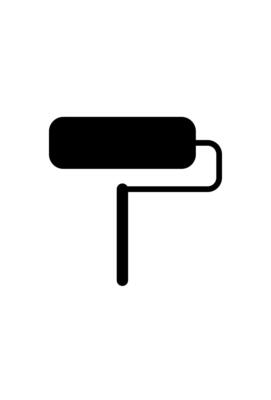 A simple black paint roller icon.Minimalist paint roller tool graphic.
