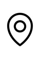 A black and white pin icon on a white background vector