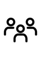 A black and white icon of three people vector