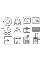 Minimalist outlines representing everyday objects and ideas vector