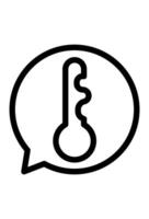 Simple black key within talk bubble shape vector