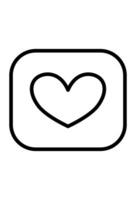 Outline of a heart shape inside a square frame vector