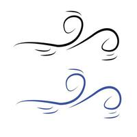Two different waves on a white background vector