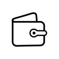 Wallet icon illustration, black and white illustration vector