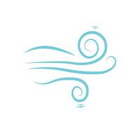 A blue swirl logo with a wave vector